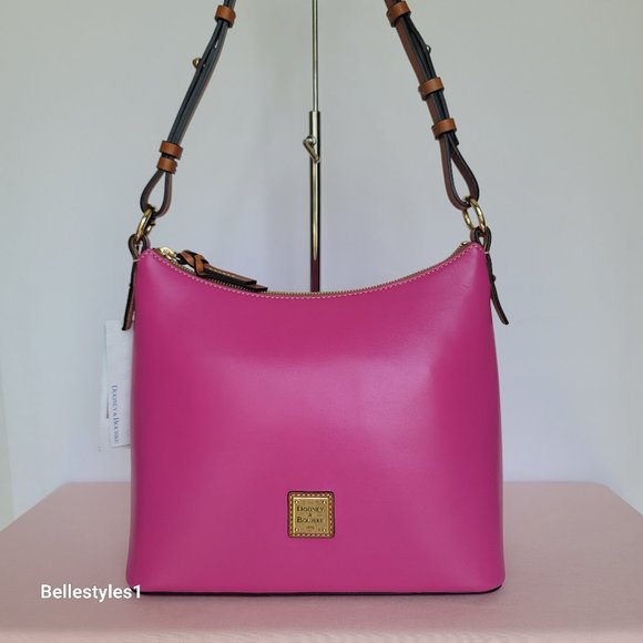 DOONEY & BOURKE Wexford Smooth Leather Hobo Shoulder Bag-Magenta color 🎈$169. - Picture 2 of 16